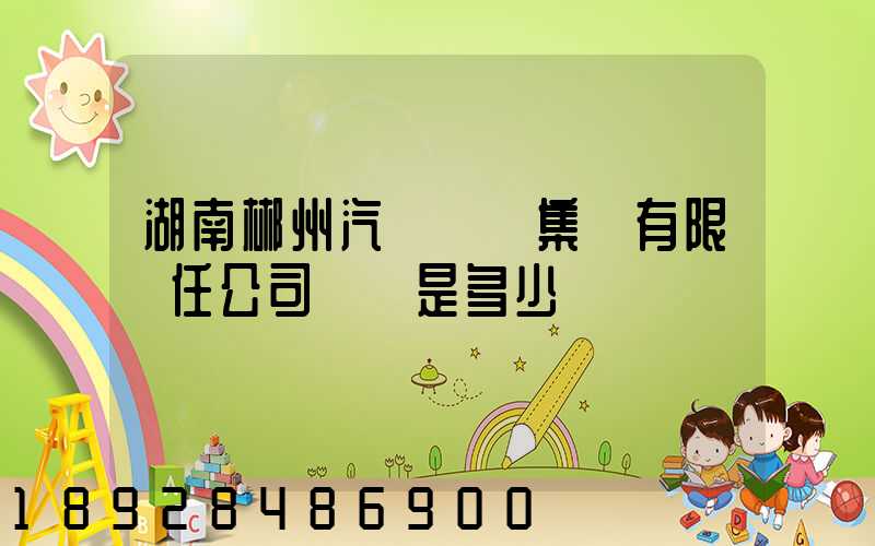 湖南郴州汽車運輸集團有限責任公司電話是多少