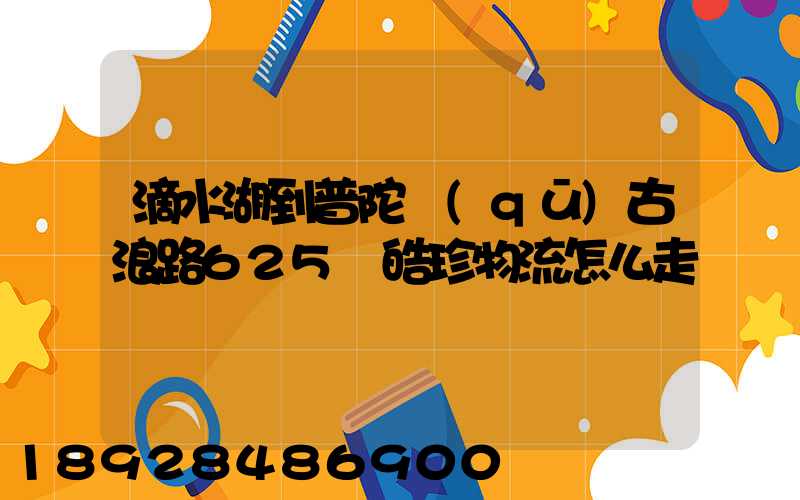 滴水湖到普陀區(qū)古浪路625號皓珍物流怎么走
