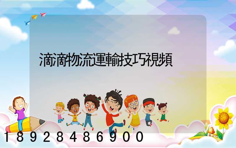 滴滴物流運輸技巧視頻