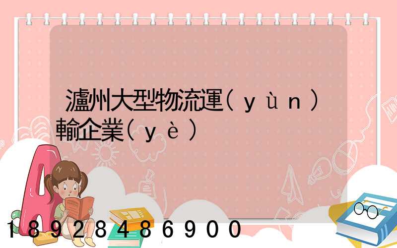 瀘州大型物流運(yùn)輸企業(yè)