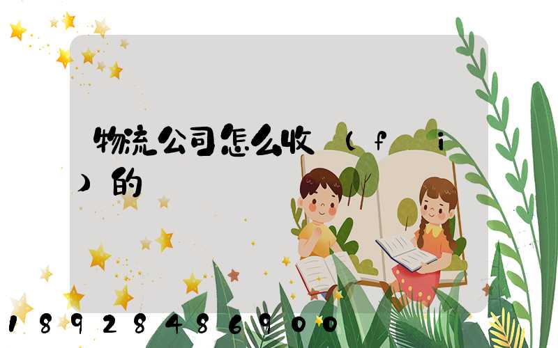 物流公司怎么收費(fèi)的