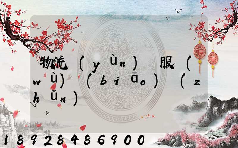 物流運(yùn)輸服務(wù)標(biāo)準(zhǔn)