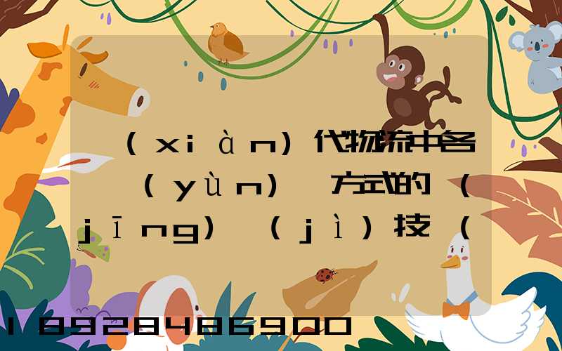 現(xiàn)代物流中各種運(yùn)輸方式的經(jīng)濟(jì)技術(shù)特征