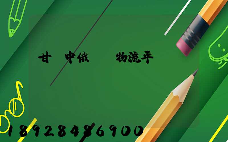 甘肅中俄運輸物流平臺