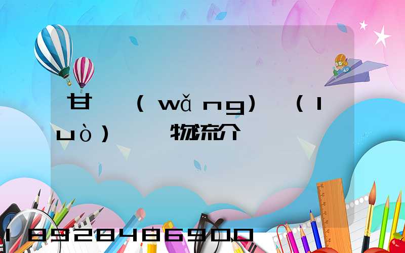 甘肅網(wǎng)絡(luò)運輸物流介紹