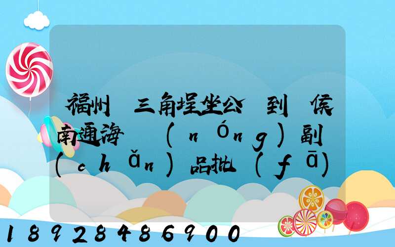 福州從三角埕坐公車到閩侯南通海峽農(nóng)副產(chǎn)品批發(fā)物流中心怎么走_(dá)百度...