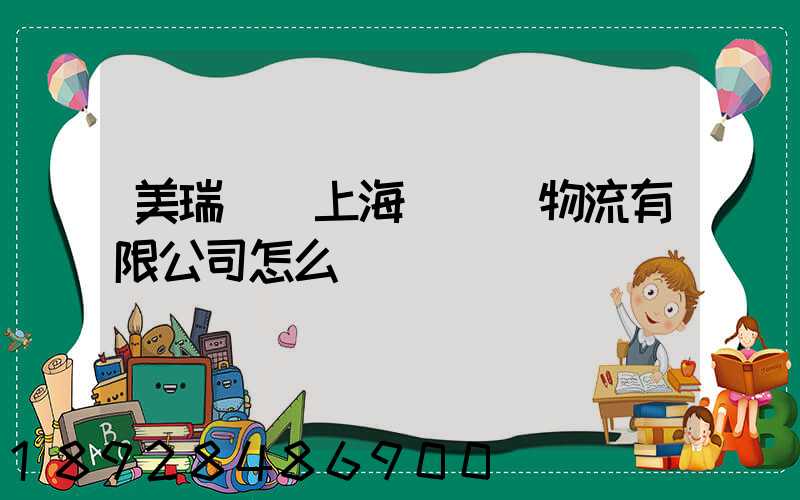 美瑞邇(上海)國際物流有限公司怎么樣