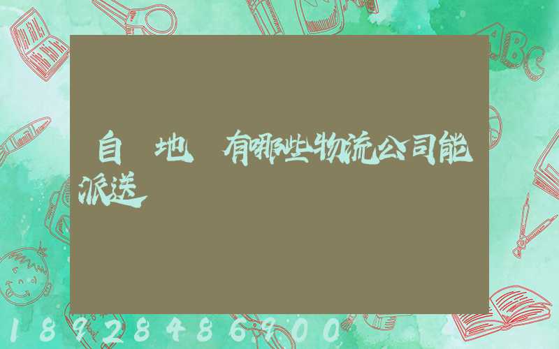 自貢地區有哪些物流公司能派送電動車