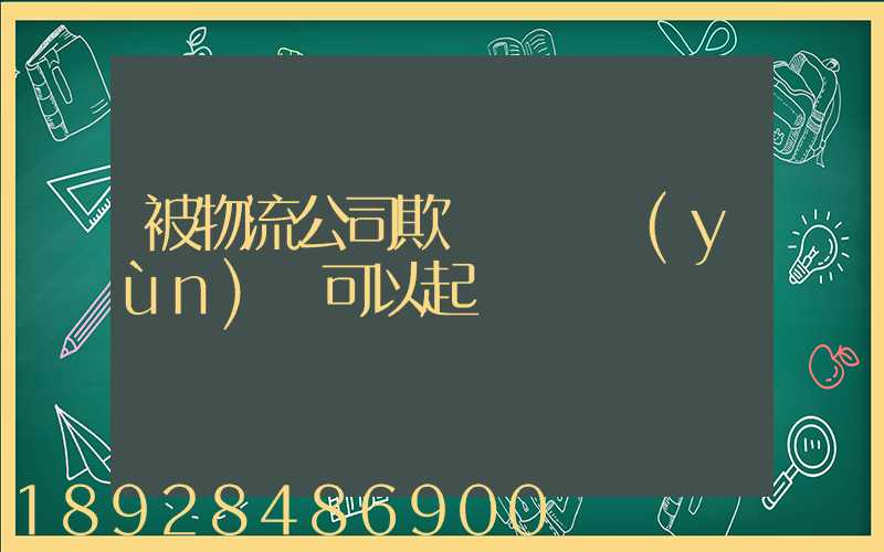 被物流公司欺騙買貨運(yùn)車可以起訴嗎