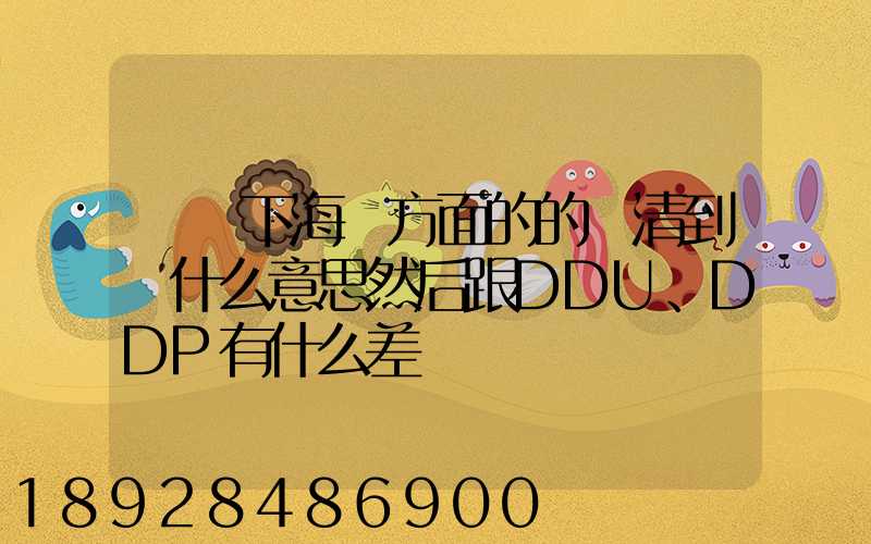 請問下海運方面的的雙清到門什么意思然后跟DDU、DDP有什么差別