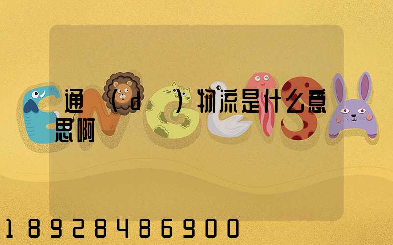 通達(dá)物流是什么意思啊