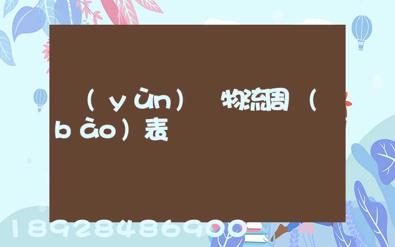 運(yùn)輸物流周報(bào)表