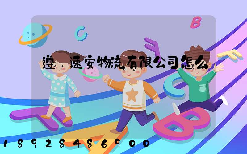 遵義速安物流有限公司怎么樣