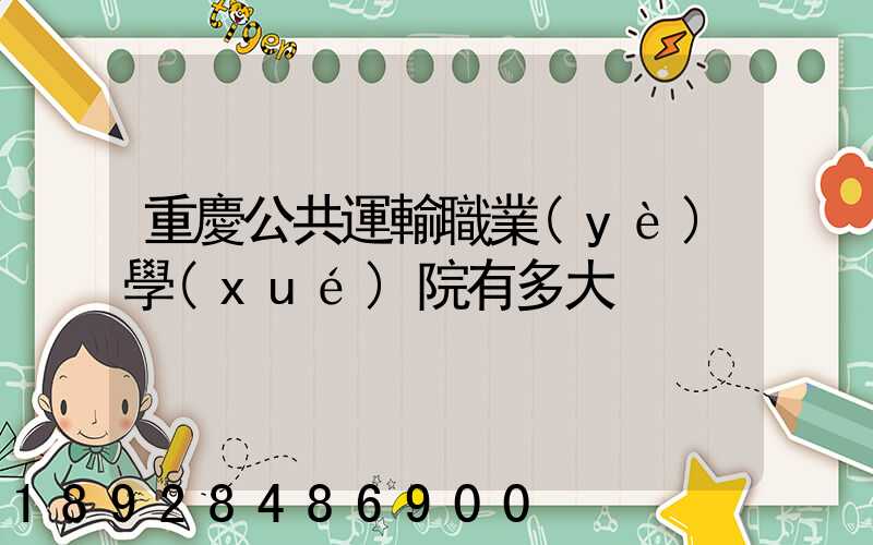 重慶公共運輸職業(yè)學(xué)院有多大