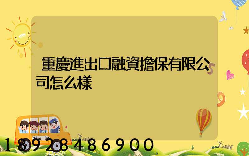 重慶進出口融資擔保有限公司怎么樣