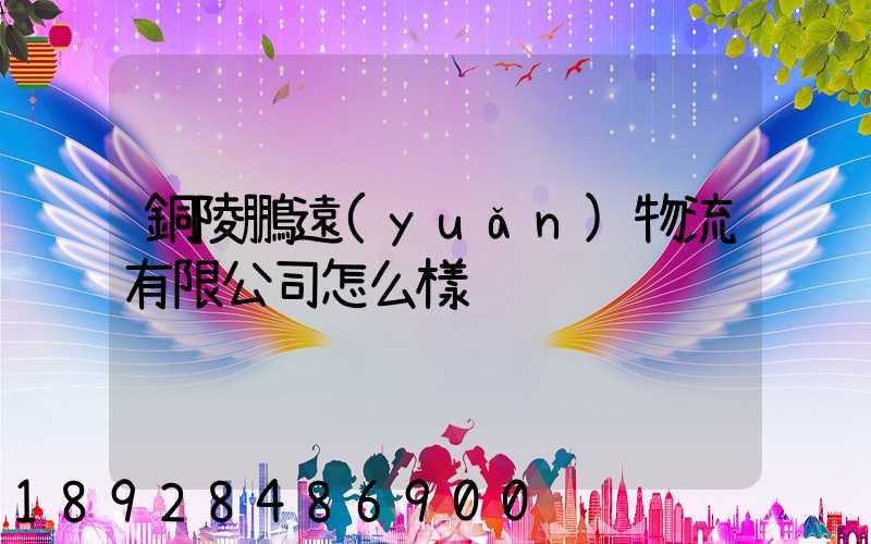 銅陵鵬遠(yuǎn)物流有限公司怎么樣