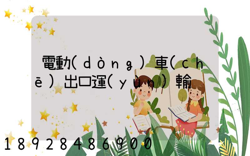 電動(dòng)車(chē)出口運(yùn)輸