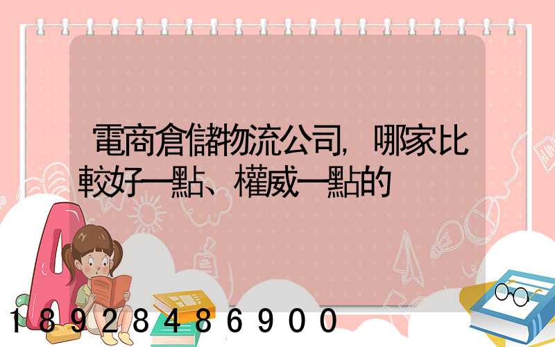 電商倉儲物流公司,哪家比較好一點、權威一點的