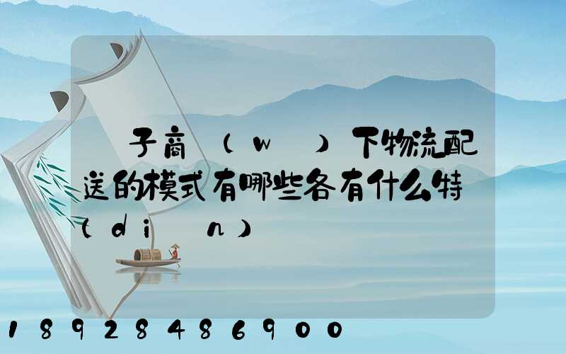 電子商務(wù)下物流配送的模式有哪些各有什么特點(diǎn)