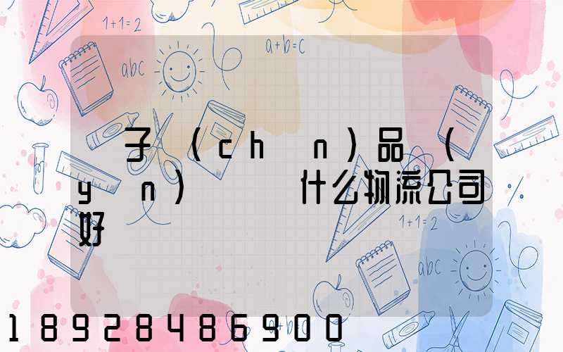 電子產(chǎn)品運(yùn)輸選擇什么物流公司好