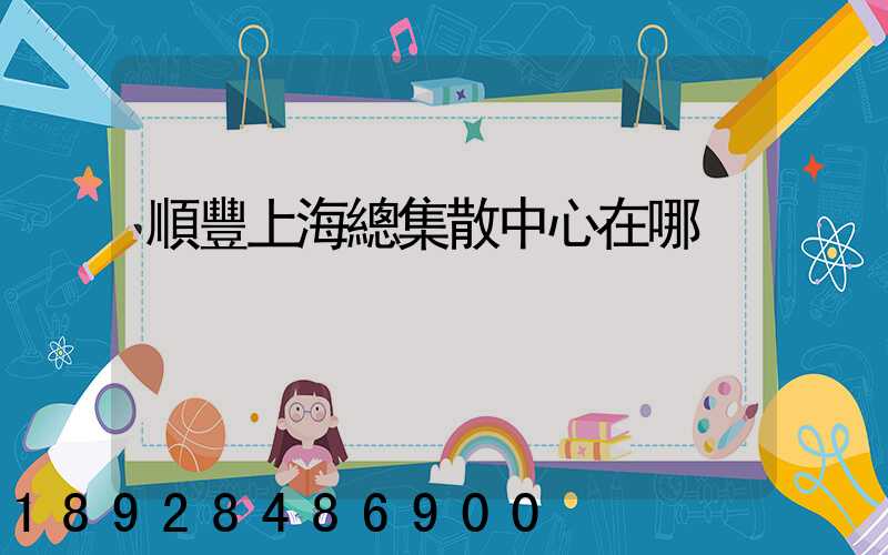 順豐上海總集散中心在哪